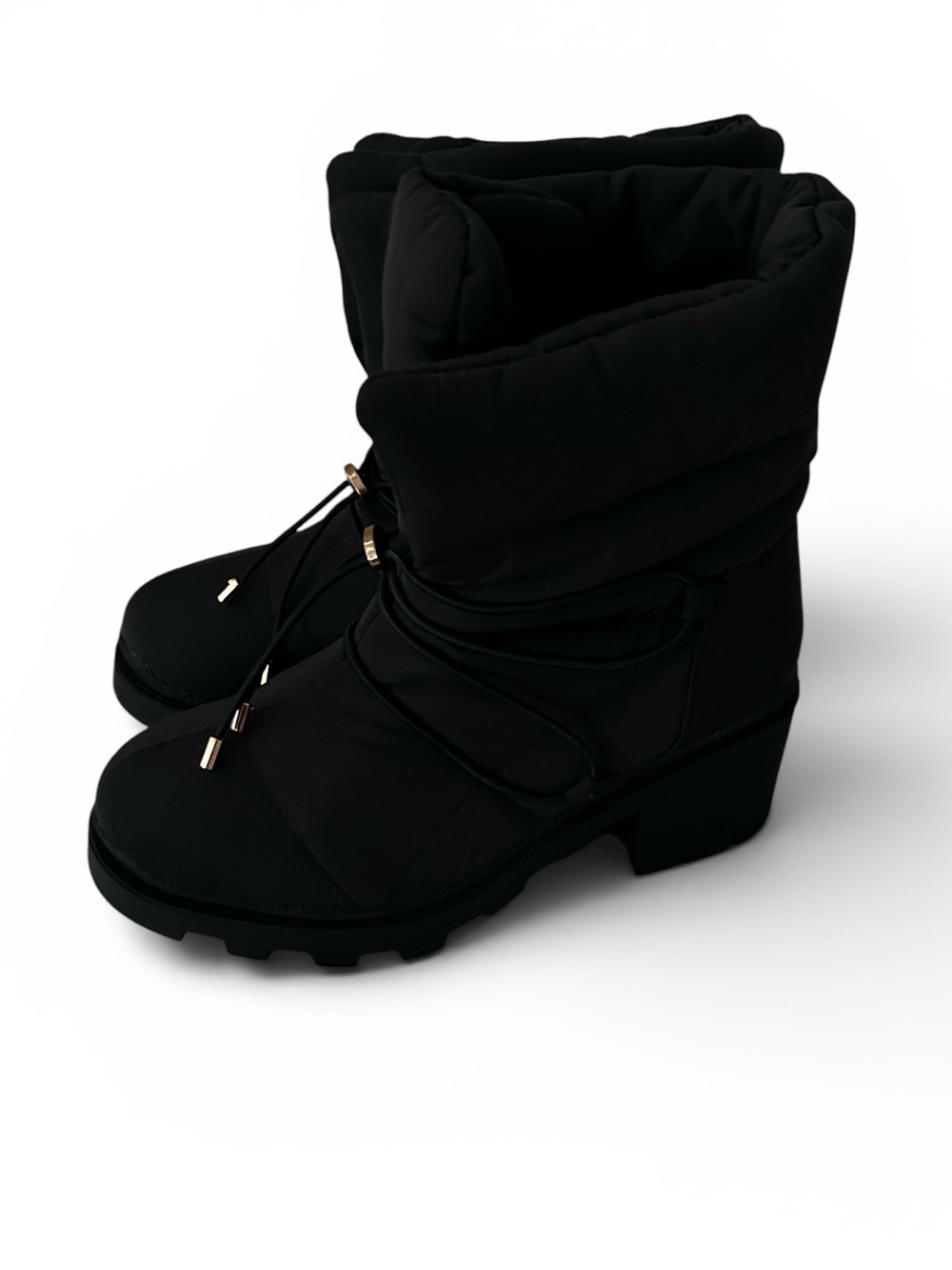 Chunky Quitted Puffer Grunge Goth Combat Snow Black Boots Dolls Kill Sz 5.5 New